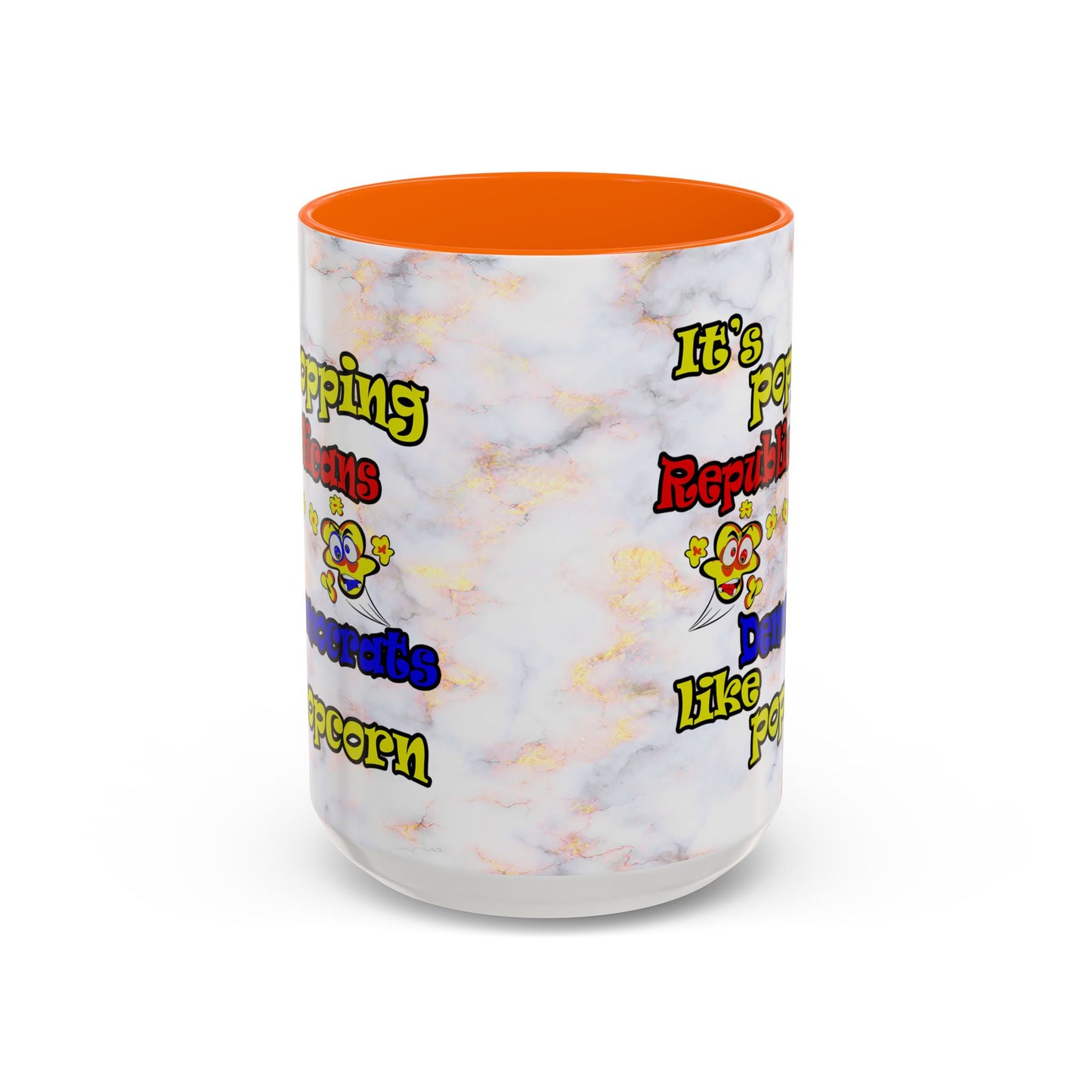 popping like popcorn - Accent Mug (white marble)