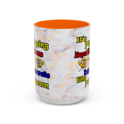 popping like popcorn - Accent Mug (white marble)