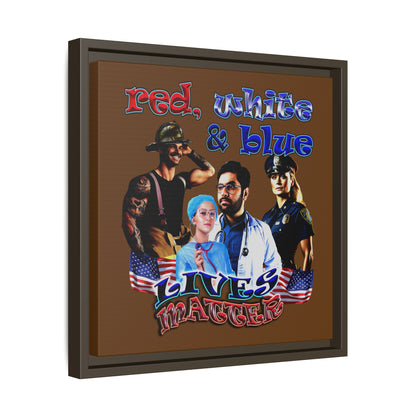 rw&b lives matter - framed canvas art (brown)