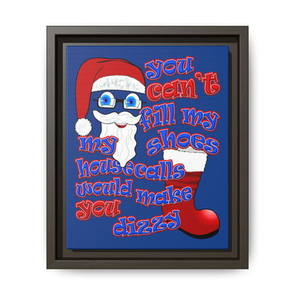 santa's shoes - framed canvas art (dark blue)