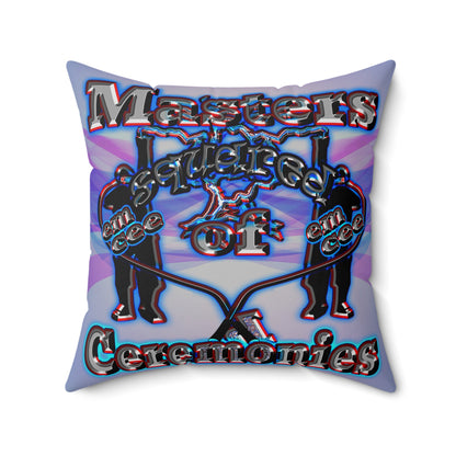 em cee squared - Spun Polyester Square Pillow - (light blue-pink wave)