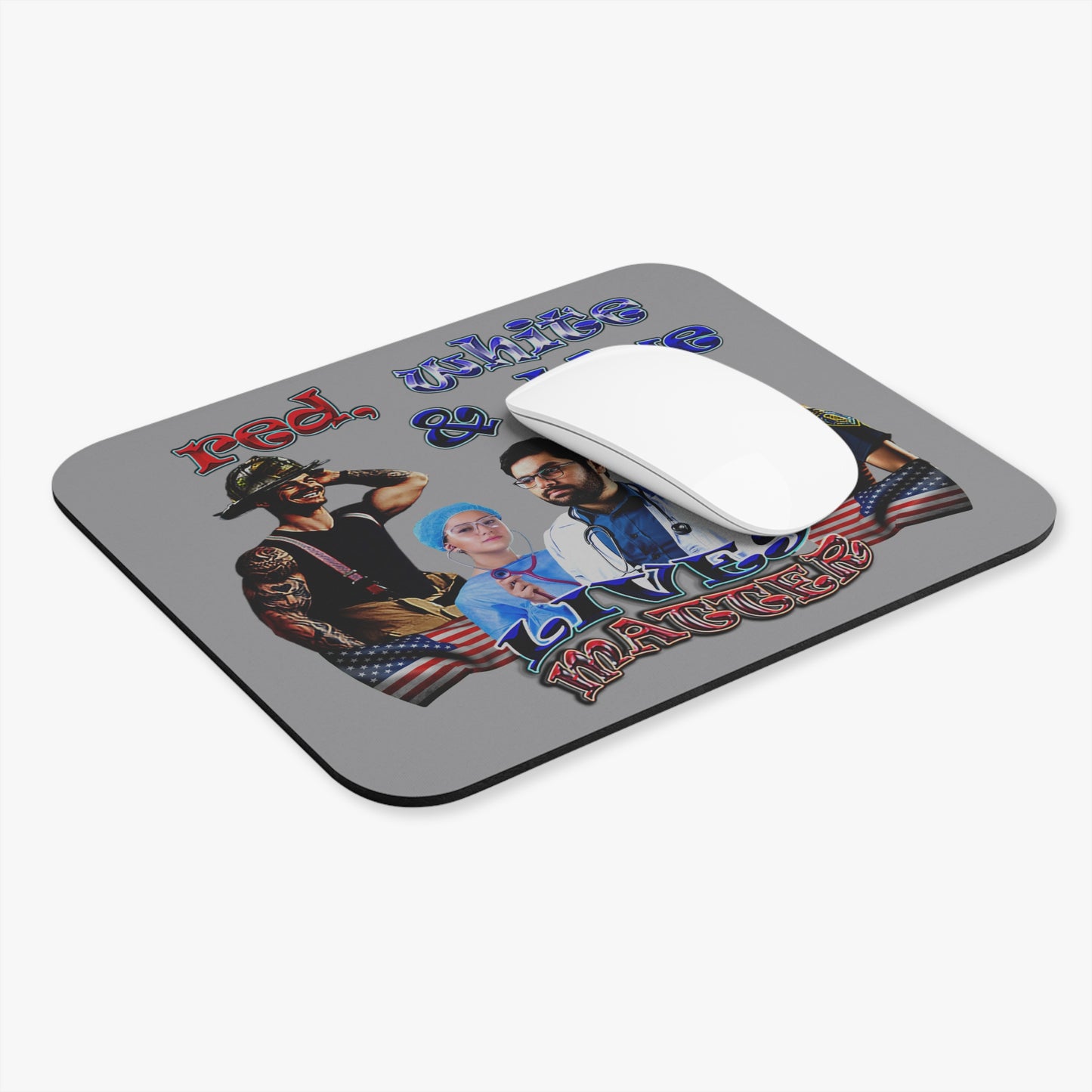 rw&b lives matter - Mouse Pad (Rectangle) (grey)