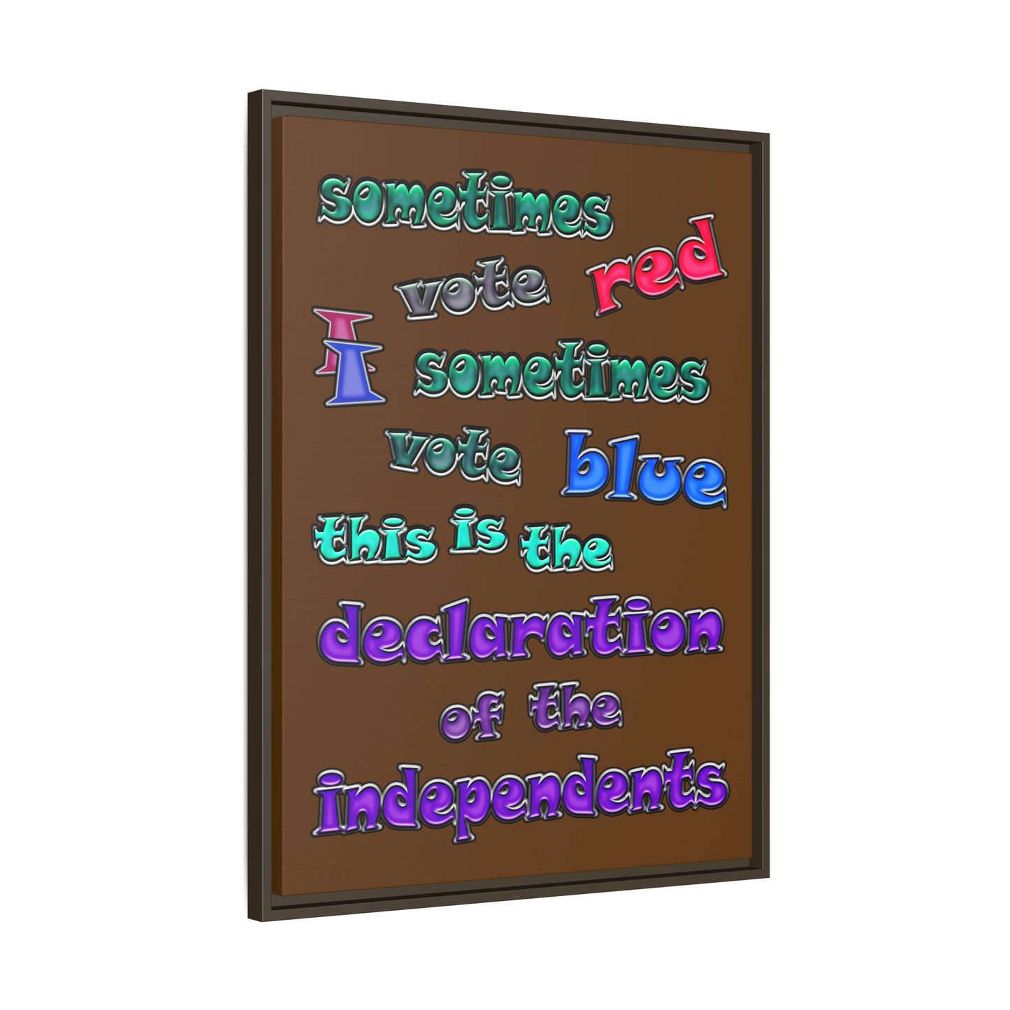 declaration of the independents - framed canvas art (brown)