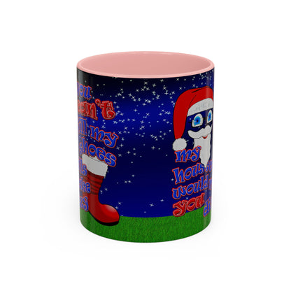 santa's shoes - Accent Mug ('snoops' background)