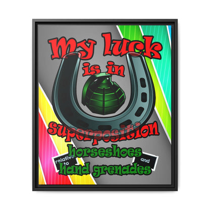 my luck - framed canvas art (rainbow split)