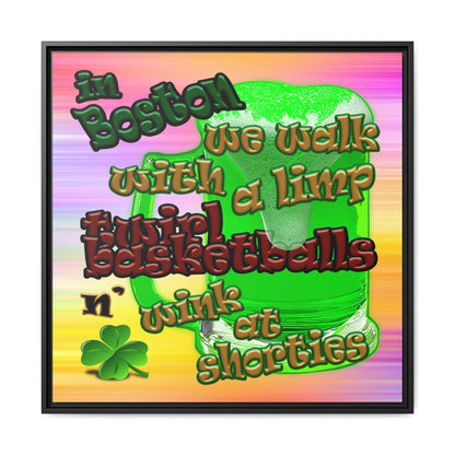 celtics logo - framed canvas art (color blur)