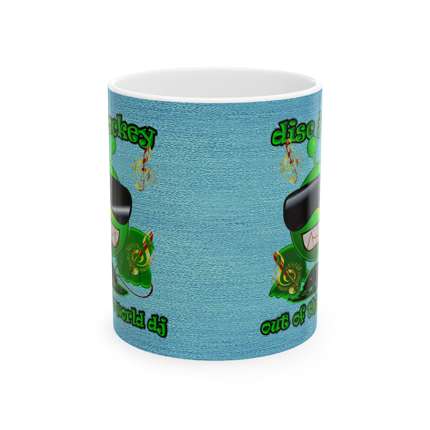 disc jockey - White Mug (faded dark blue)