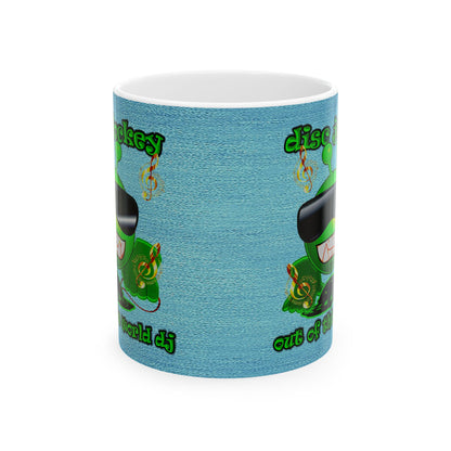 disc jockey - White Mug (faded dark blue)