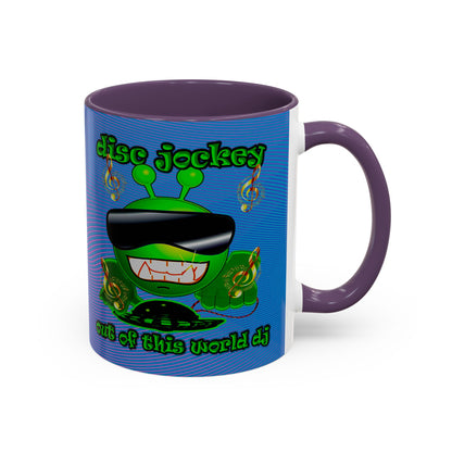 disc jockey - Accent Mug (light blue-purple wave)