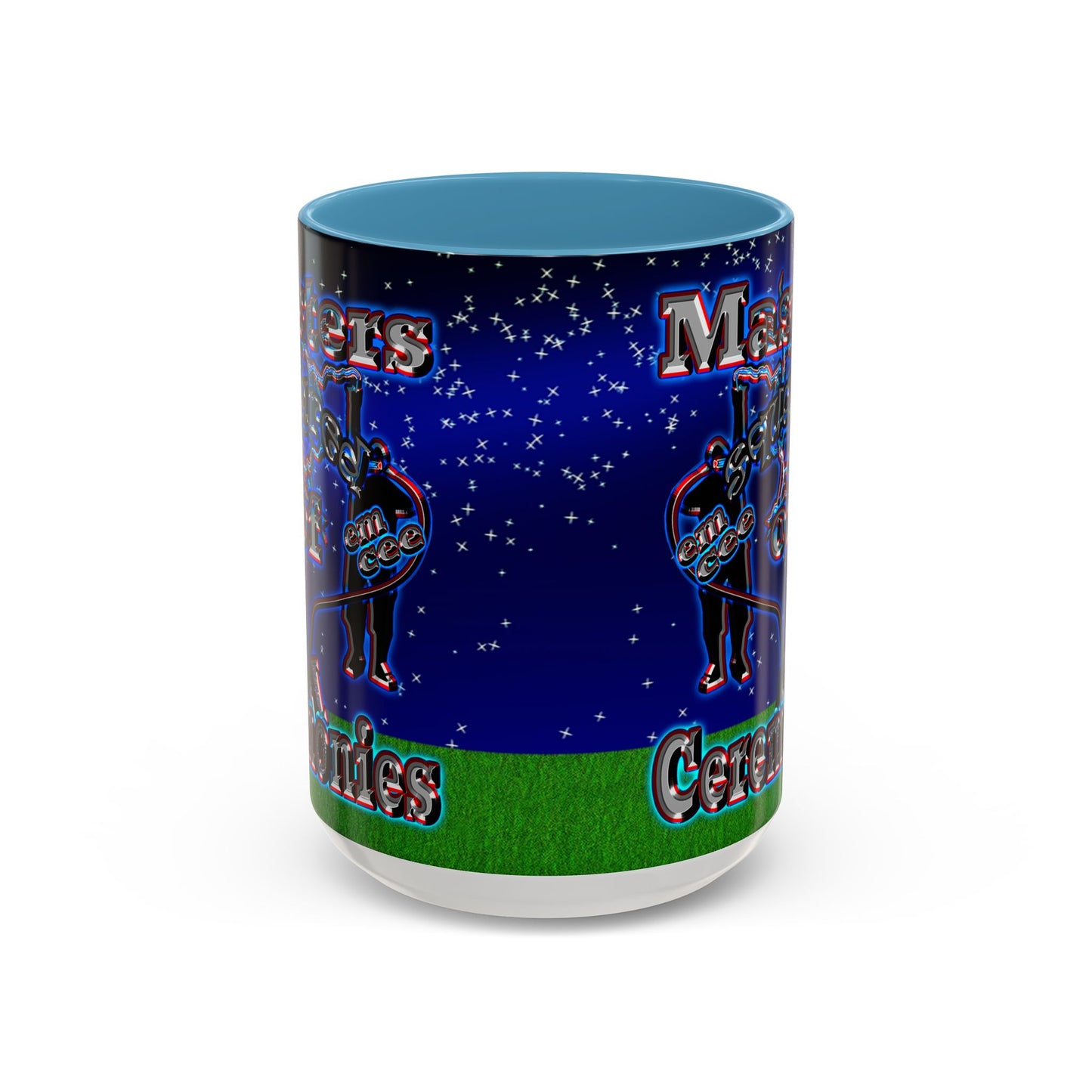 em cee squared - Accent Mug ('snoops' background)