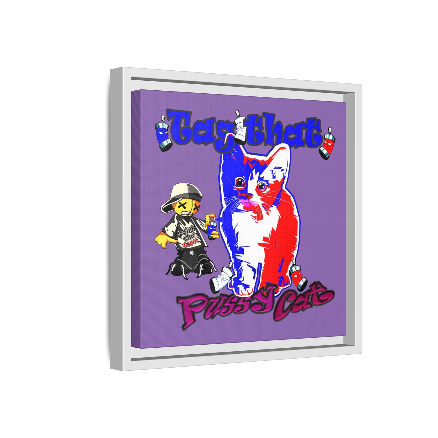 tag that - framed canvas art (light purple)