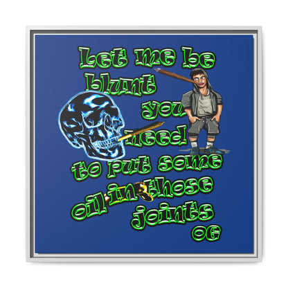 og - framed canvas art (dark blue)