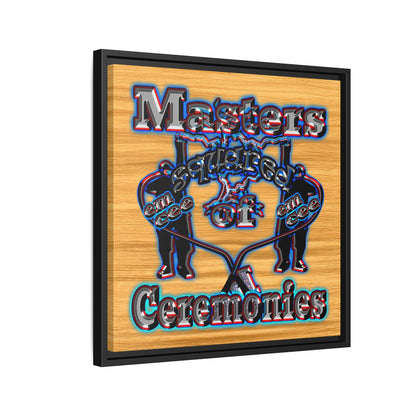 em cee squared - framed canvas art (butterscotch wood finish)