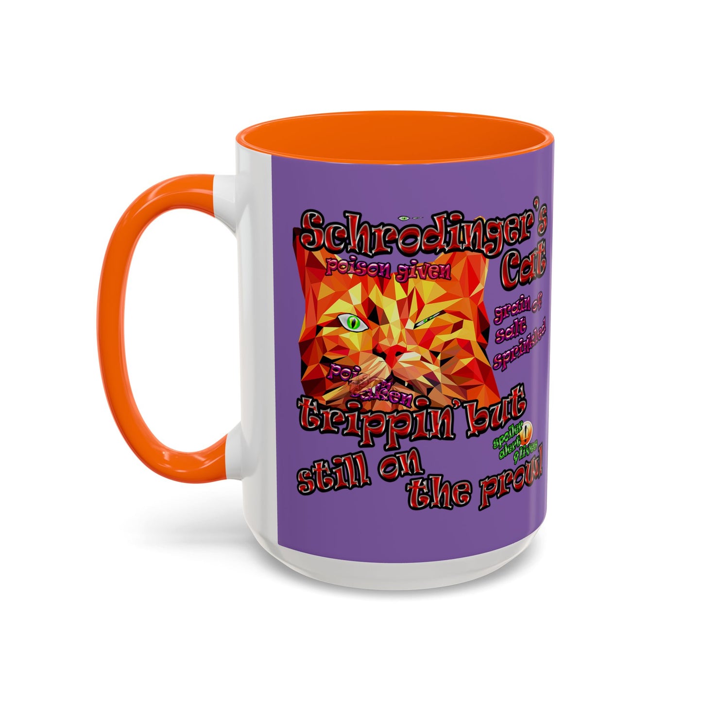 schrodinger's cat - Accent Mug (light purple)
