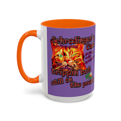 schrodinger's cat - Accent Mug (light purple)