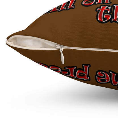 schrodinger's cat - Spun Polyester Square Pillow - (brown)