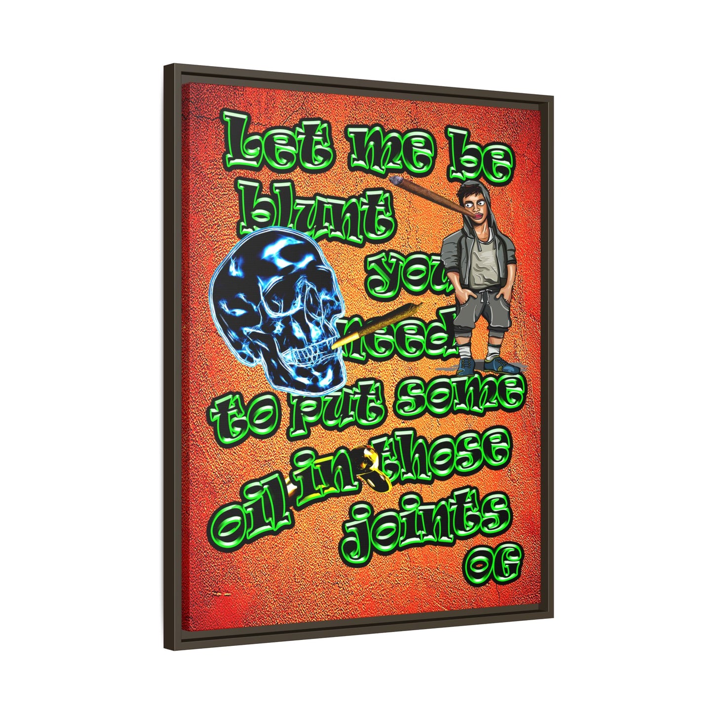 og - framed canvas art (burnt orange)