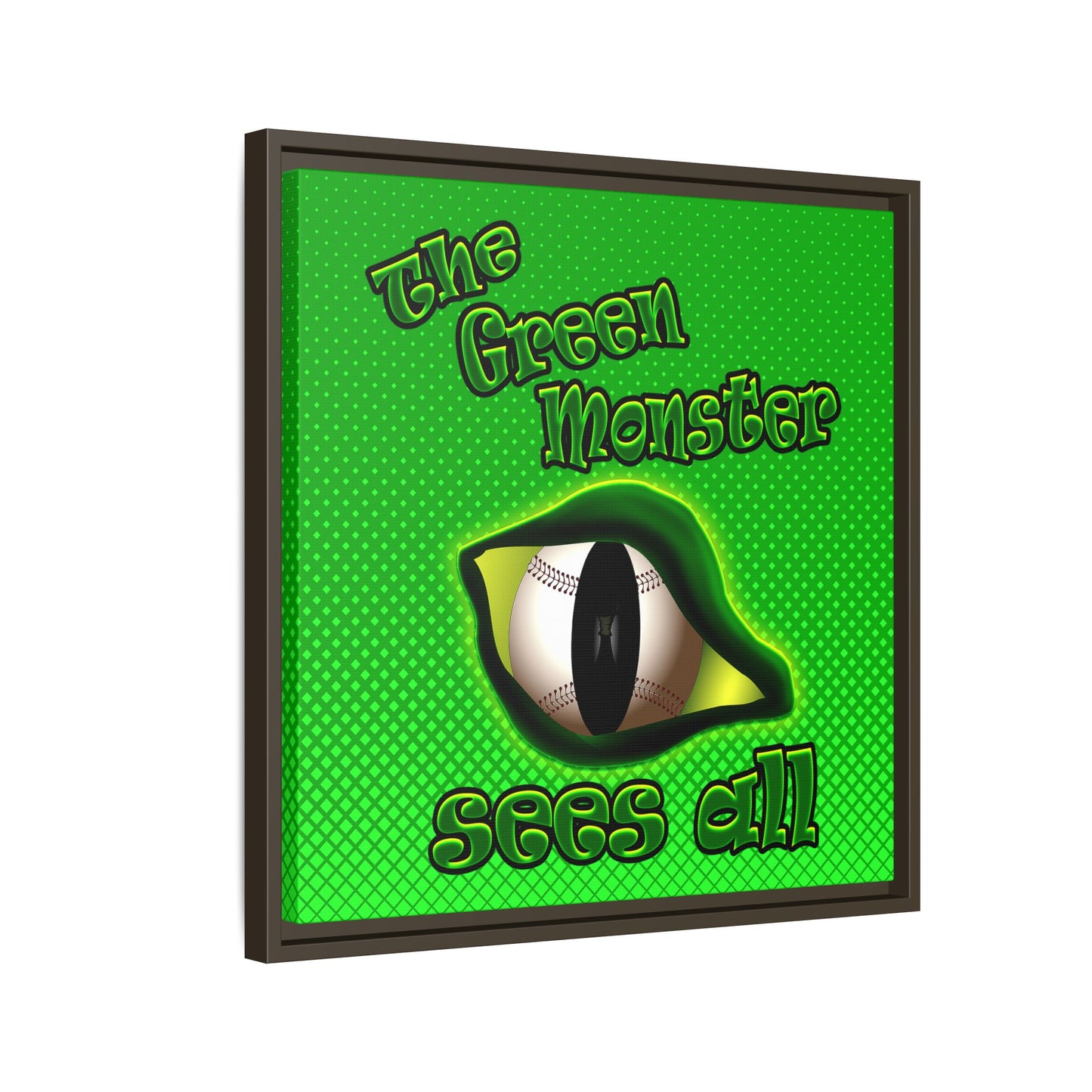 green monster - framed canvas art (logo green)