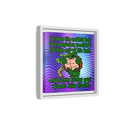 turtle race - framed canvas art (purple wave)