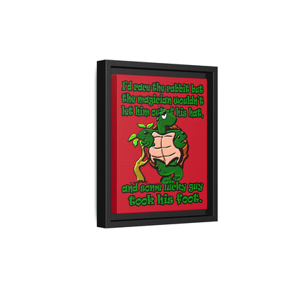 turtle race - framed canvas art (dark red)