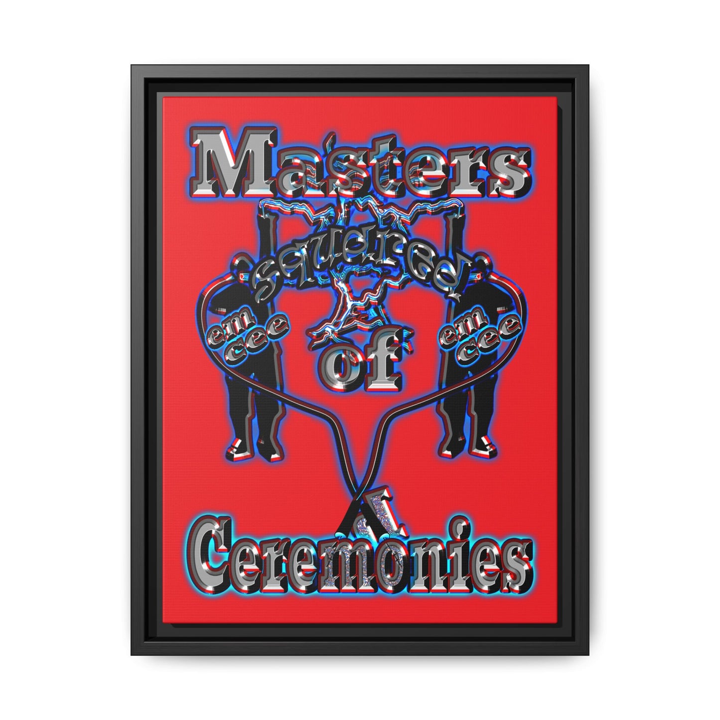 em cee squared - framed canvas art (red)