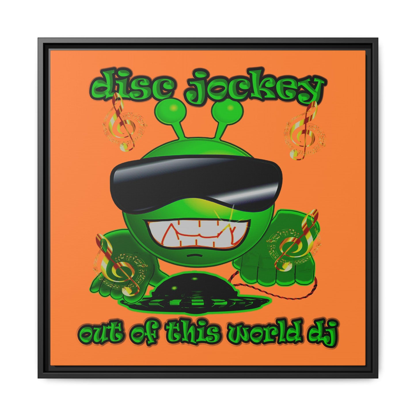 disc jockey - framed canvas art (crusta)