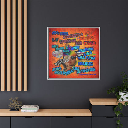 drop the beat - framed canvas art (burnt orange)