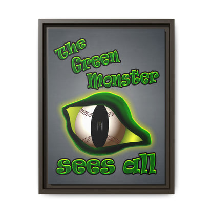 green monster - framed canvas art (grey-light grey)