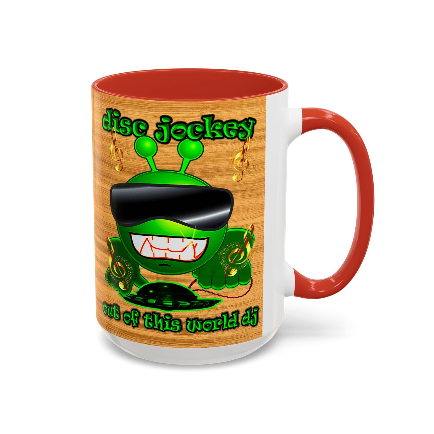 disc jockey - Accent Mug (butterscotch wood finish)