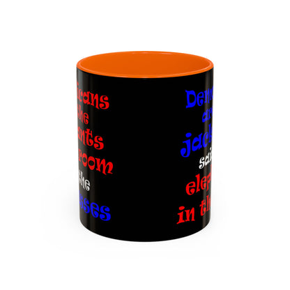 donkeys and elephants - Accent Mug (black)