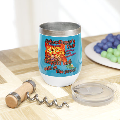 schrodinger's cat - Chill Wine Tumbler (turquoise)