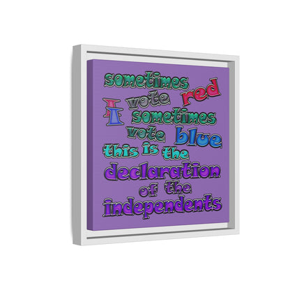 declaration of the independents - framed canvas art (light purple)