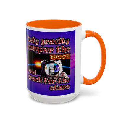 defy conquer reach - Accent Mug (purple-pink wave)