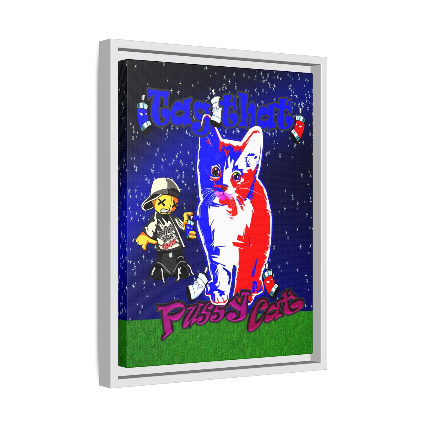 tag that - framed canvas art ('snoops' background)