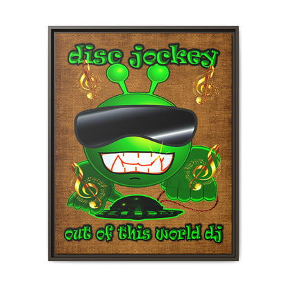 disc jockey - framed canvas art (brown papyrus)