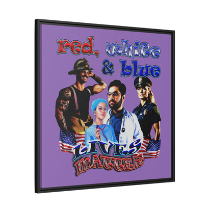 rw&b lives matter - framed canvas art (light purple)