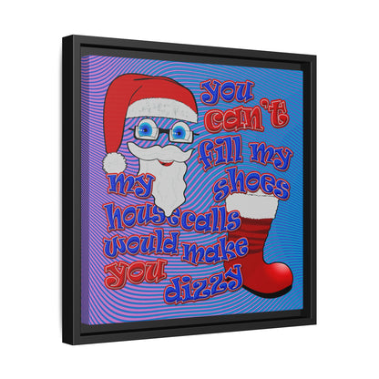 santa's shoes - framed canvas art (light blue-purple wave)
