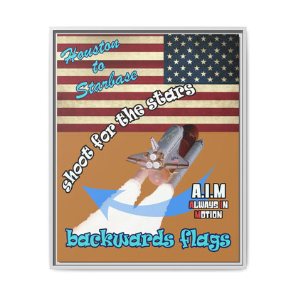 shoot for the stars - framed canvas art (light brown)