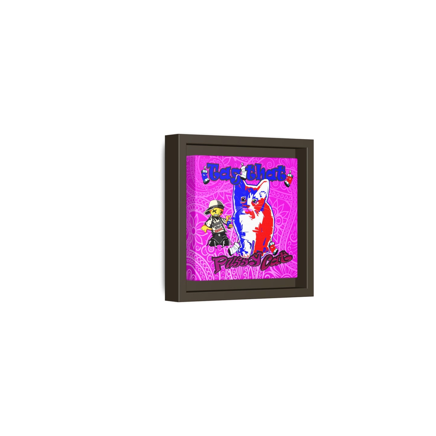 tag that - framed canvas art (pink swirl)