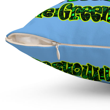 christmas spirits of boston - Spun Polyester Square Pillow - (light blue)