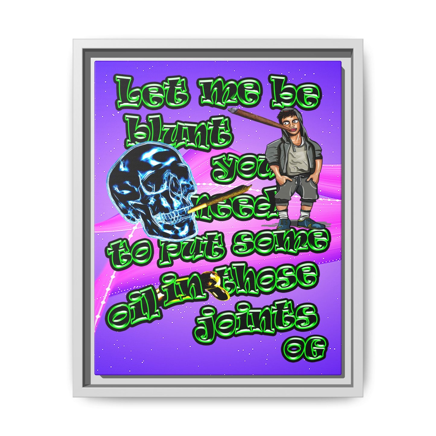 og - framed canvas art (purple-pink wave)