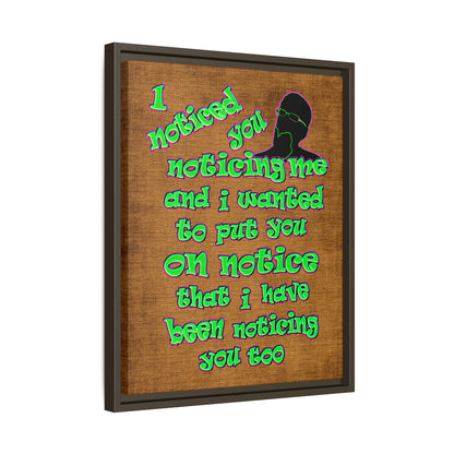 noticed you noticing - framed canvas art (brown papyrus)