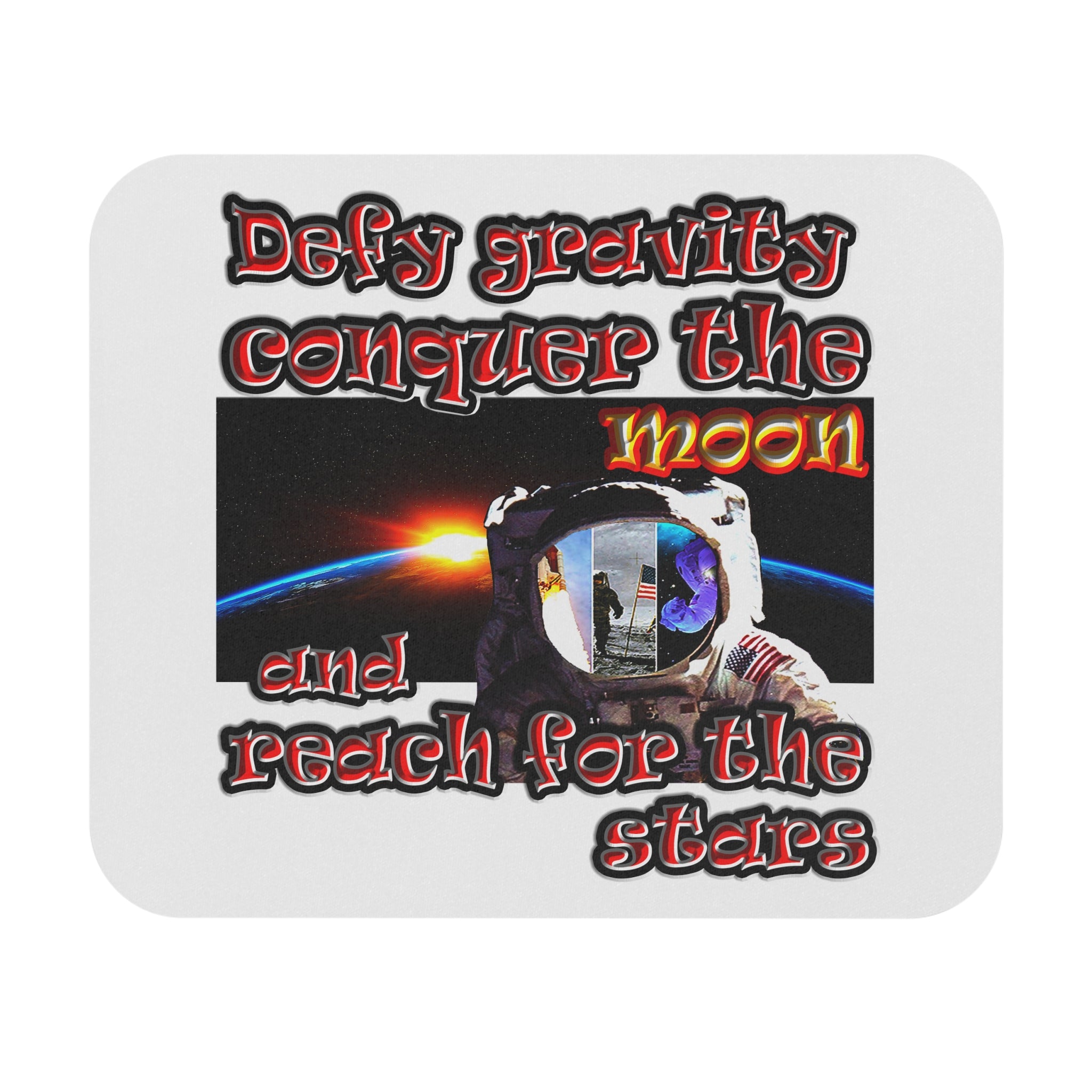 defy conquer reach - Mouse Pad (Rectangle) (white)