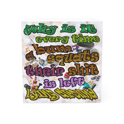 the bum's shit - note cube (white marble)