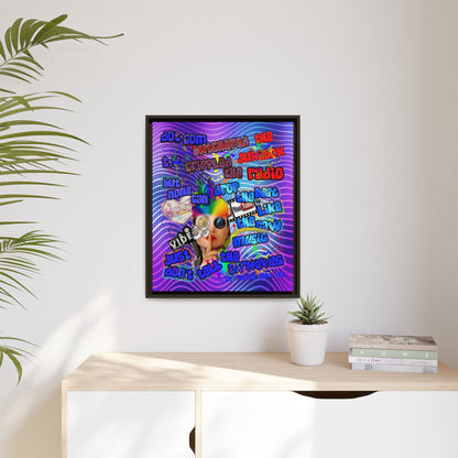 drop the beat - framed canvas art (purple wave)
