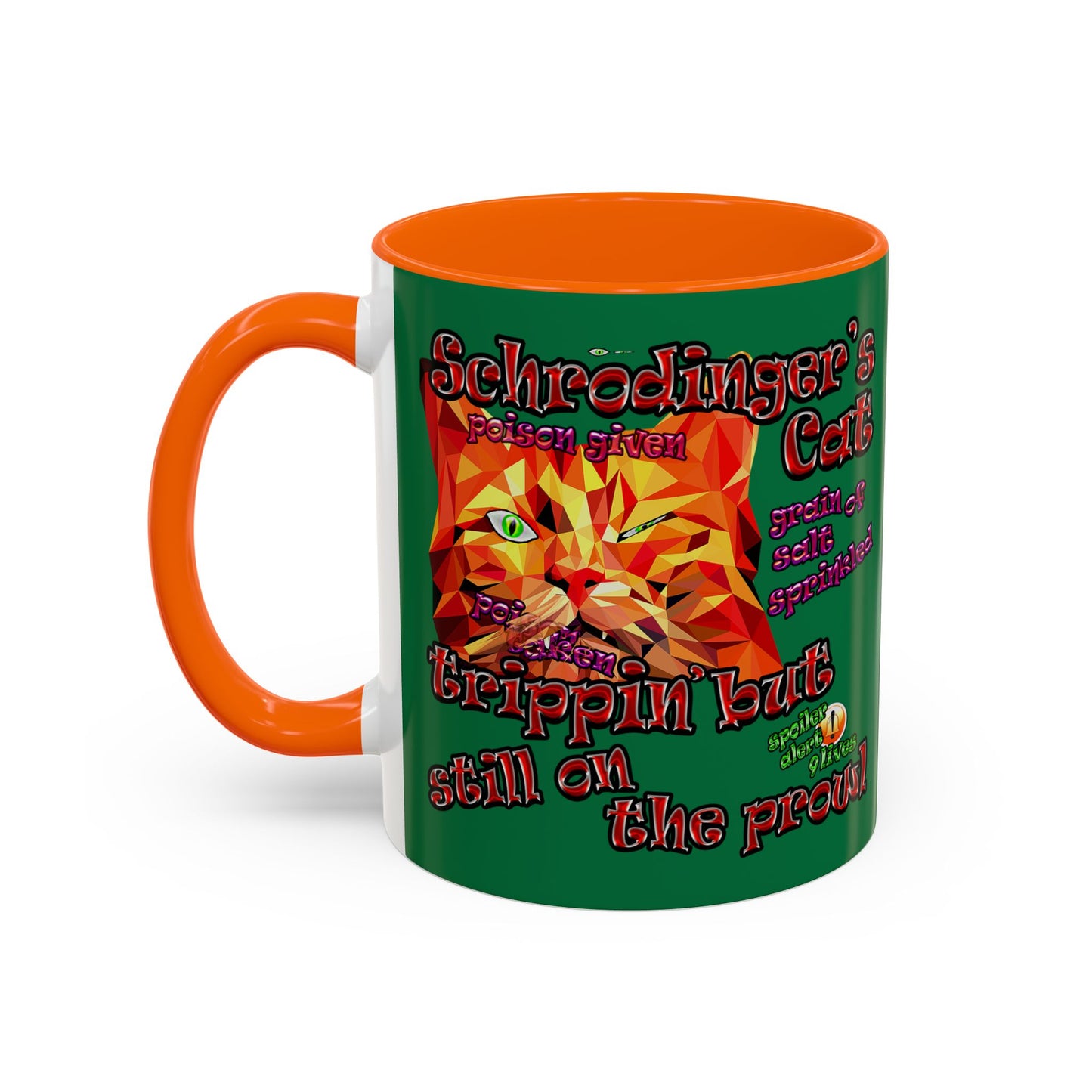 schrodinger's cat - Accent Mug (dark green)