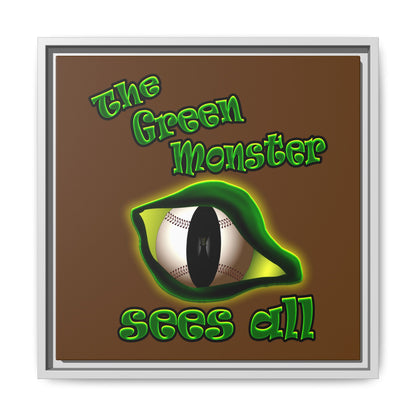 green monster - framed canvas art (brown)
