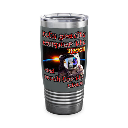 defy conquer reach - Ringneck Tumbler, 20oz (dark grey)