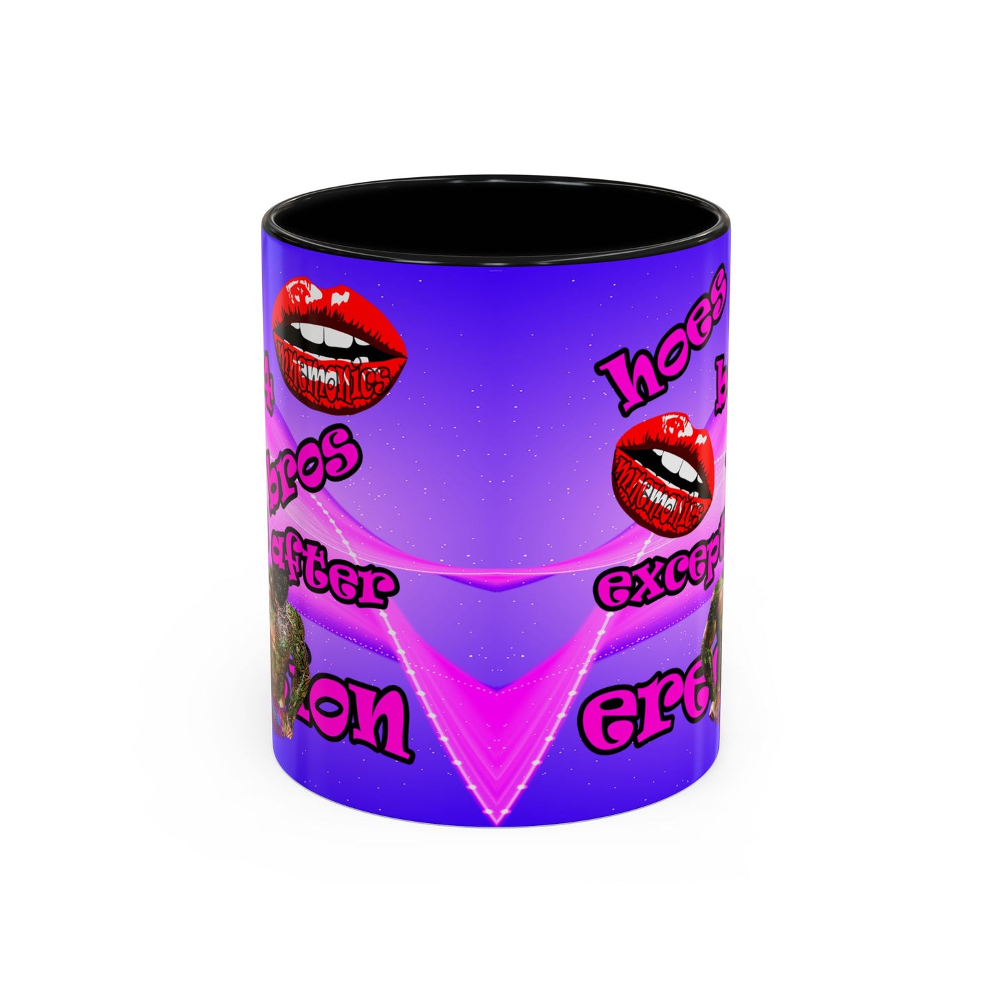 hoes b4 bros - Accent Mug (purple-pink wave)