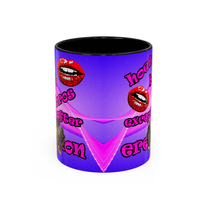hoes b4 bros - Accent Mug (purple-pink wave)